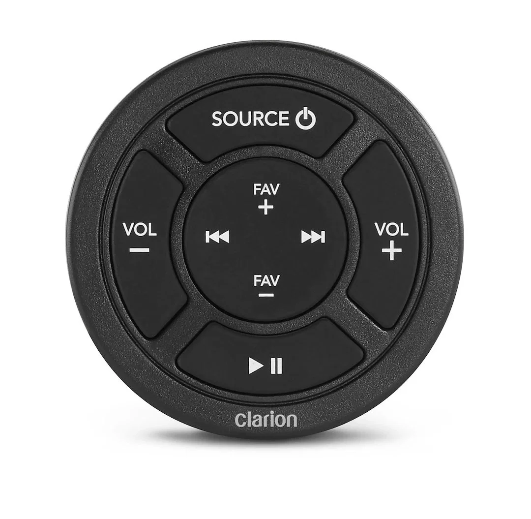 010-03226-00 – CLARION Radio Remote Control, 60 Millimeter Diameter Circular IP67-Rated Wired Remote Control With Bac...